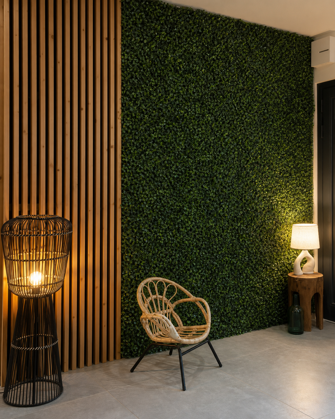 Panneau de mur végétal artificiel – Buis 40 × 60 cm