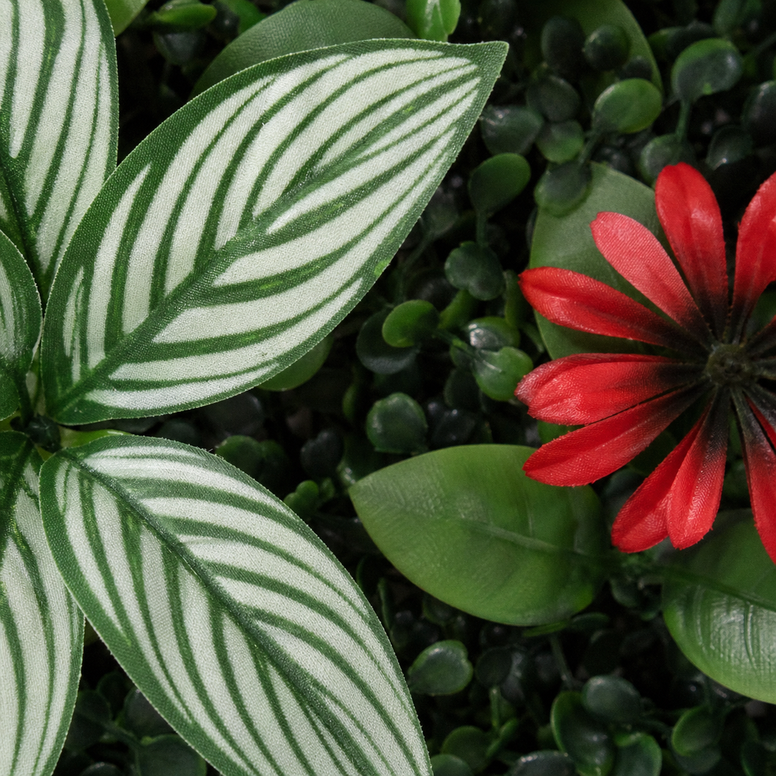 Panneau de mur végétal artificiel fleuri – Tropical 40 × 60 cm