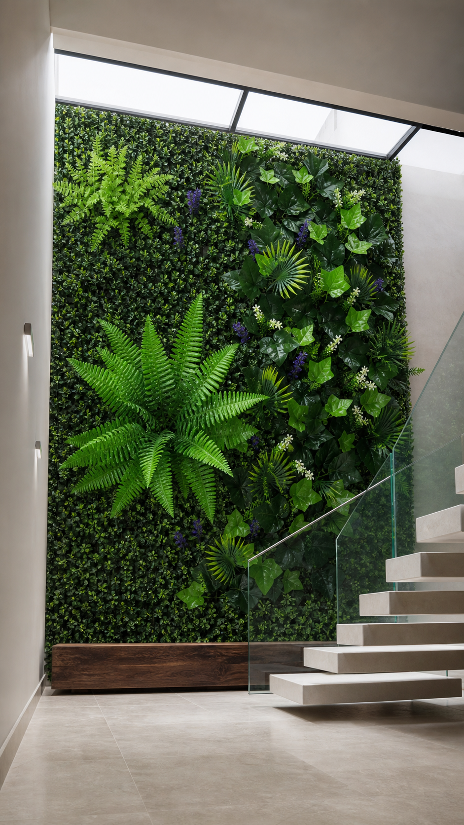 Panneau de mur végétal artificiel – Feuillage jungle 40 × 60 cm