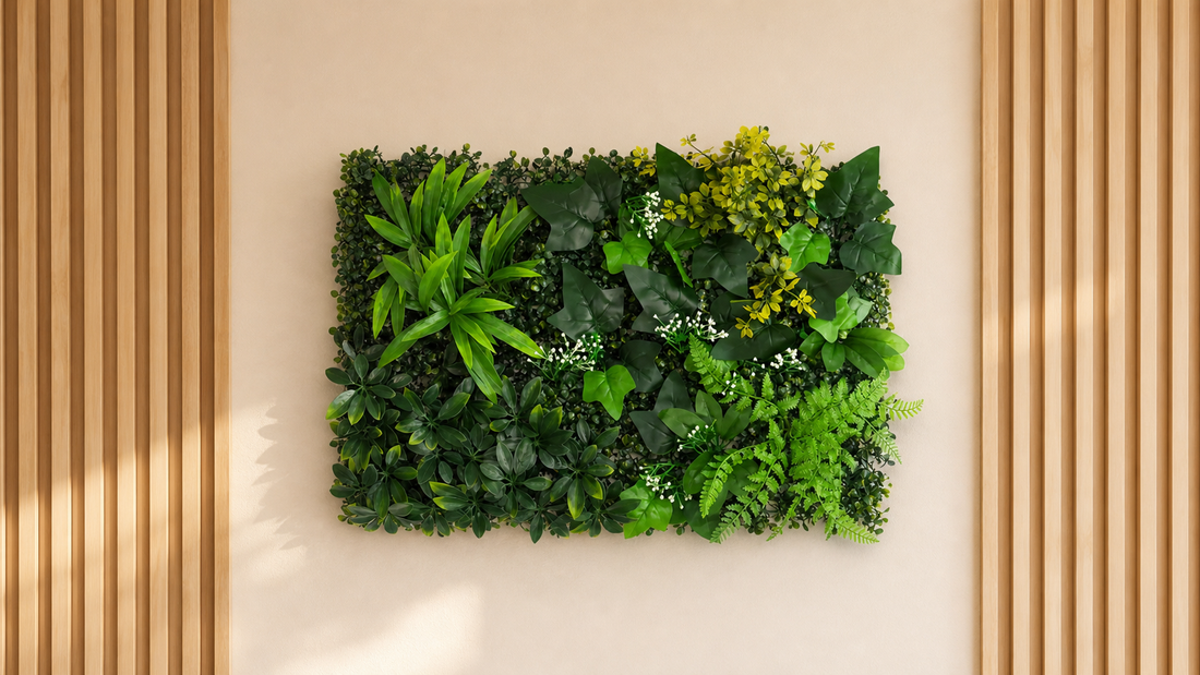 Panneau de mur végétal artificiel – Jardin luxuriant 40 × 60 cm