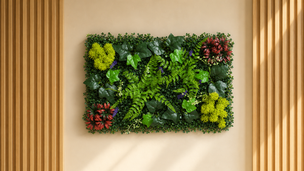 Panneau de mur végétal artificiel – Mix exotique 40 × 60 cm
