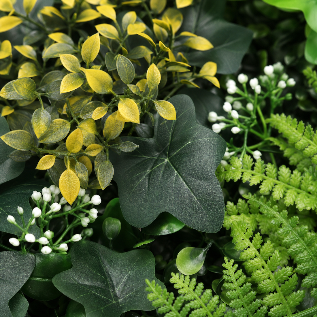 Panneau de mur végétal artificiel – Jardin luxuriant 40 × 60 cm