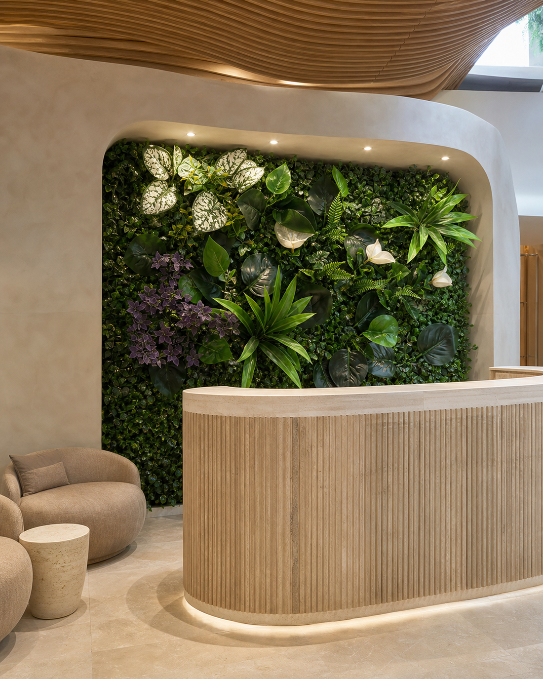 Panneau de mur végétal artificiel – Tropical élégant 40 × 60 cm