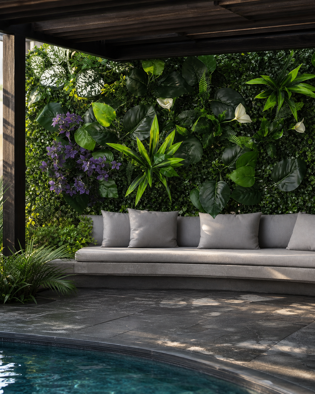 Panneau de mur végétal artificiel – Tropical élégant 40 × 60 cm