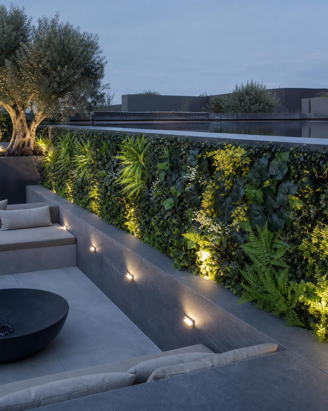 Panneau de mur végétal artificiel – Jardin luxuriant 40 × 60 cm