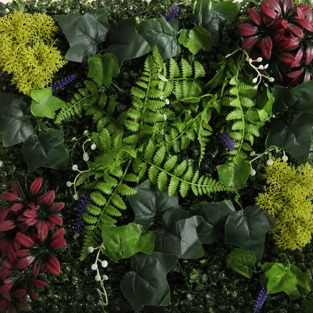 Panneau de mur végétal artificiel – Mix exotique 40 × 60 cm