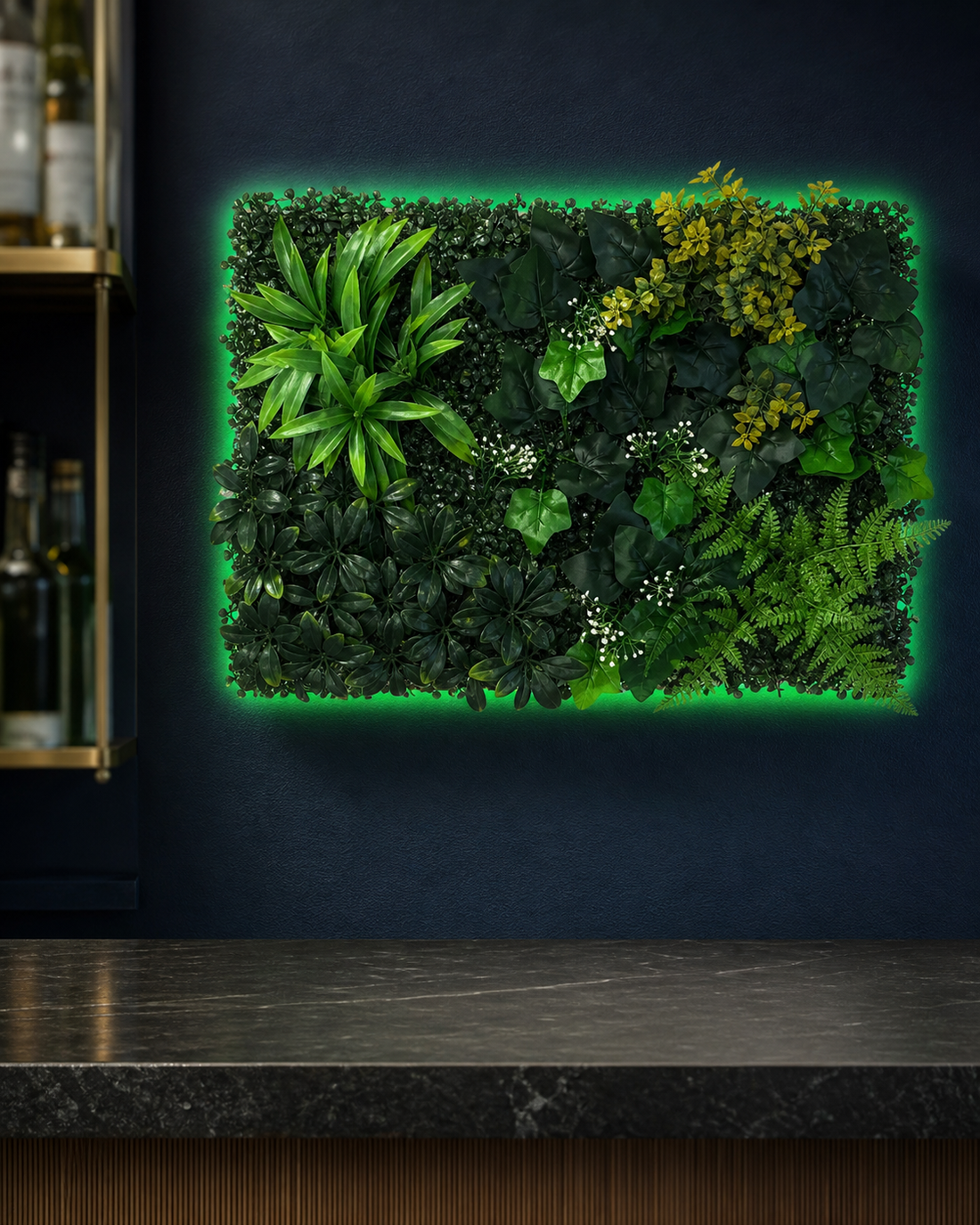 Panneau de mur végétal artificiel – Jardin luxuriant 40 × 60 cm