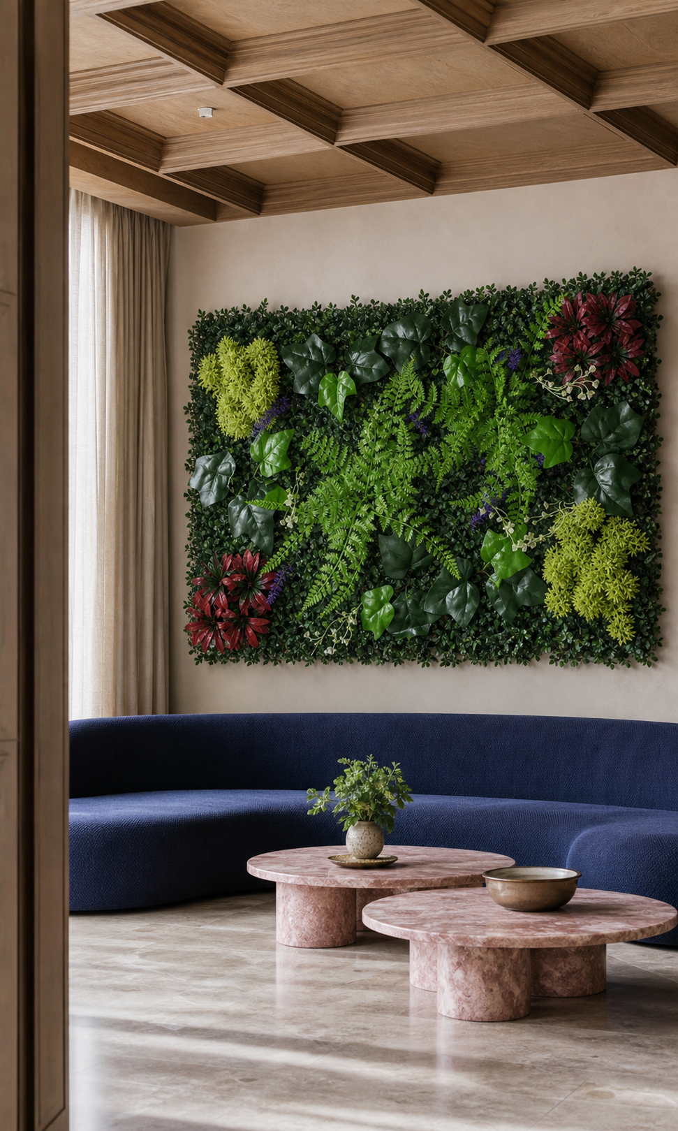 Panneau de mur végétal artificiel – Mix exotique 40 × 60 cm